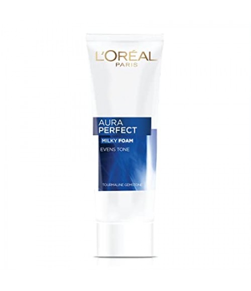 L'Oreal Paris Aura Perfect Milky Foam Facewash, Cleansing + Brightening, With Tourmaline Gemstone + Vitamin C, 100ml